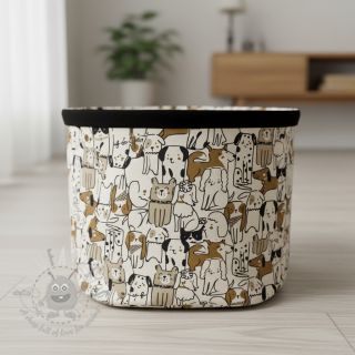 Dekorativno blago Linenlook Dogs natural