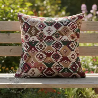 Dekorativno blago jacquard Kilim fuchsia vert