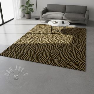 Dekorativno blago jacquard Mesopotamie noir jaune