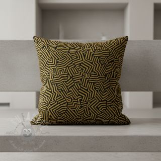 Dekorativno blago jacquard Mesopotamie noir jaune
