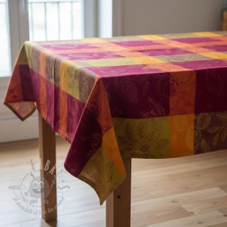 Dekorativno blago FRENCH TABLE CLOTH JACQUARD Cabosse allover harissa