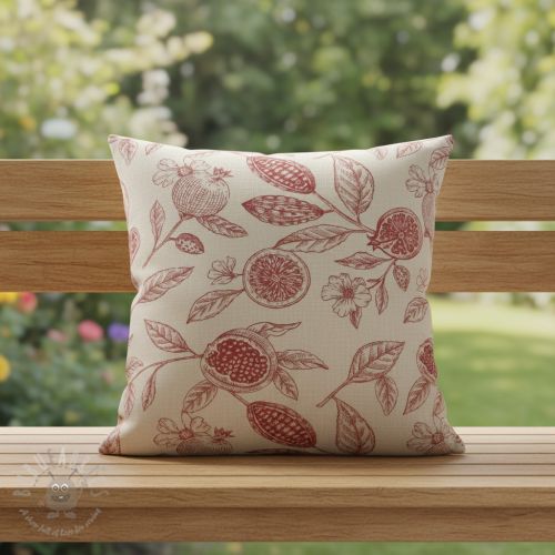 Dekorativno blago RUSTIC VINTAGE PRINT Granata groseille