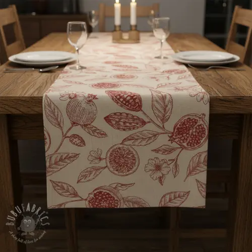 Dekorativno blago RUSTIC VINTAGE PRINT Granata groseille