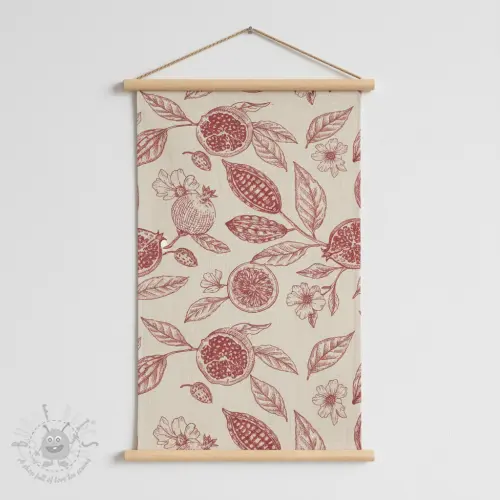 Dekorativno blago RUSTIC VINTAGE PRINT Granata groseille
