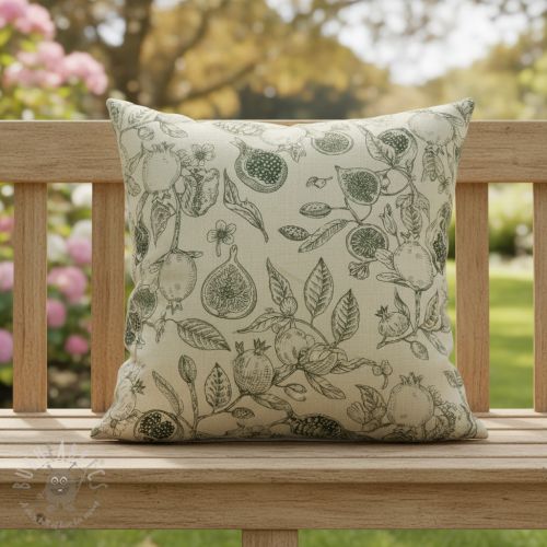 Dekorativno blago RUSTIC VINTAGE PRINT Granata kaki