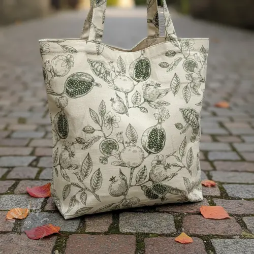 Dekorativno blago RUSTIC VINTAGE PRINT Granata kaki