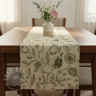 Dekorativno blago RUSTIC VINTAGE PRINT Granata kaki