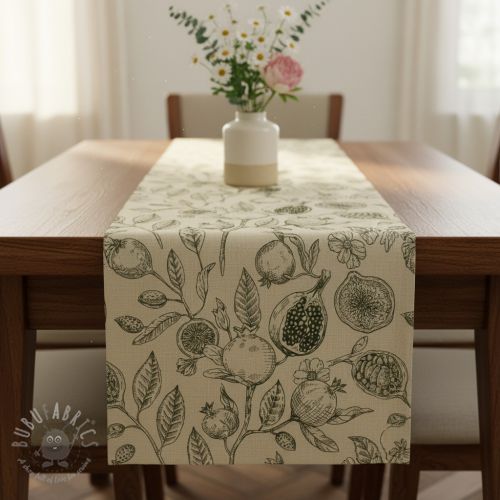 Dekorativno blago RUSTIC VINTAGE PRINT Granata kaki