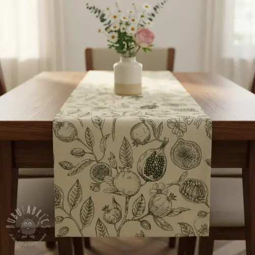 Dekorativno blago RUSTIC VINTAGE PRINT Granata kaki