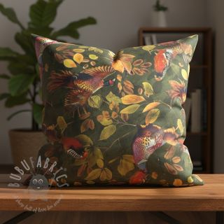 Dekorativno blago VELVET Pheasant Forest Leaf