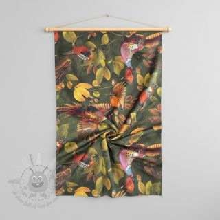 Dekorativno blago VELVET Pheasant Forest Leaf