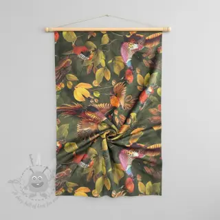 Dekorativno blago VELVET Pheasant Forest Leaf