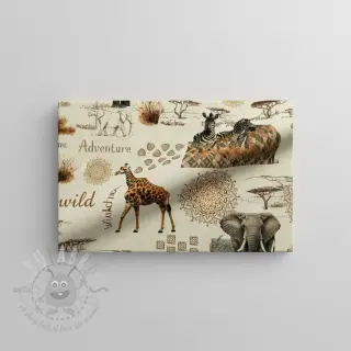 Dekorativno blago Linenlook Wildlife Safari Trip digital print