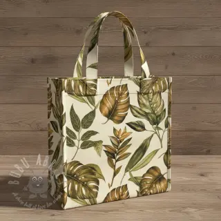 Dekorativno blago Linenlook Botanic Bold Leaf digital print