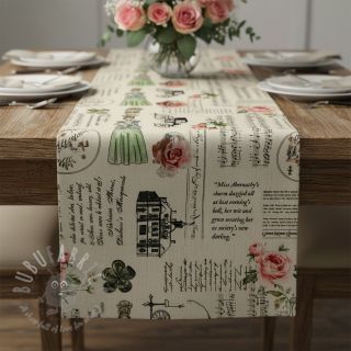 Dekorativno blago Linenlook Regal Newspaper digital print