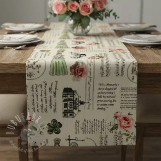 Dekorativno blago Linenlook Regal Newspaper digital print