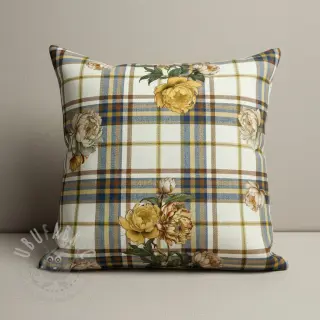 Dekorativno blago Linenlook Classic Peony Check digital print