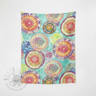 Dekorativno blago Teflon MANDALA WATERCOLOUR GREEN