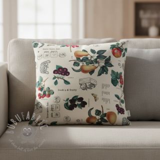 Dekorativno blago premium Linenlook Redfruit Jam Recipe digital print