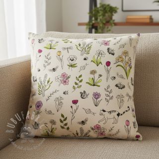 Dekorativno blago Linenlook Spring Doodle Time