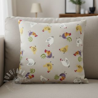 Dekorativno blago Linenlook Rooster And Chick