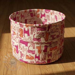 Dekorativno blago Linenlook Cat Wildlife Art pink