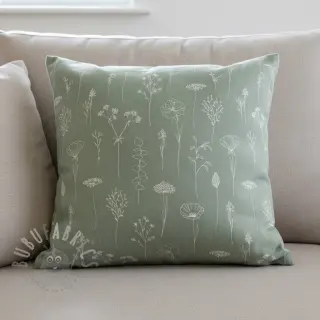 Dekorativno blago Linenlook Fine Fragile Flower old green