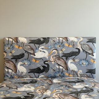 Dekorativno blago VELVET Heron bird steel grey