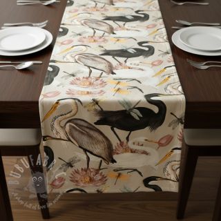 Dekorativno blago VELVET Heron bird camel