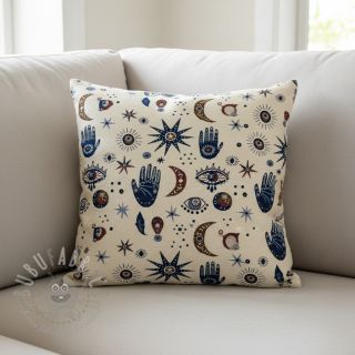 Dekorativno blago jacquard Namaste allover blanc