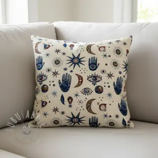 Dekorativno blago jacquard Namaste allover blanc