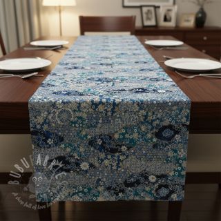 Dekorativno blago jacquard Nuage allover bleu