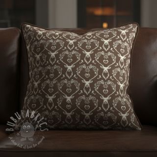 Dekorativno blago jacquard DOUBLE FACE Landhaus Deer Heart taupe