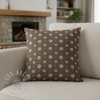 Dekorativno blago jacquard DOUBLE FACE Landhaus Edelweiss taupe