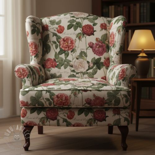 Dekorativno blago Linenlook premium Vintage Rose Garden digital print