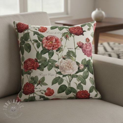Dekorativno blago Linenlook premium Vintage Rose Garden digital print