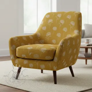Dekorativno blago Linenlook Elegant dandelion golden yellow