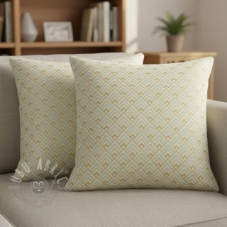 Dekorativno blago Linenlook Art deco cubes mint metallic premium