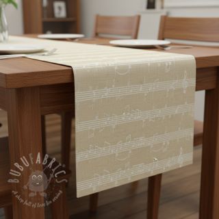 Dekorativno blago jacquard Music notes lyrics metallic