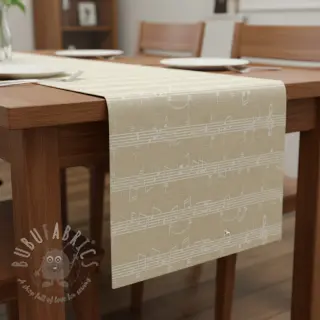 Dekorativno blago jacquard Music notes lyrics metallic