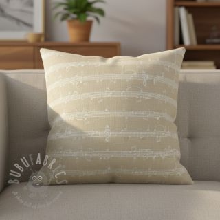 Dekorativno blago jacquard Music notes lyrics metallic