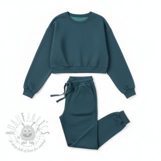 Kosmatena prevešanka MELANGE dark petrol