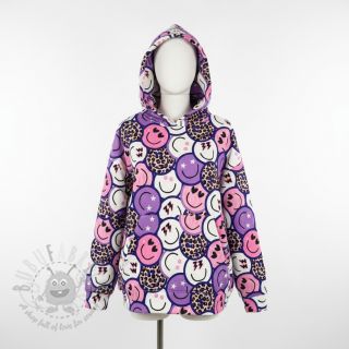 Prevešanka Happy faces purple digital print