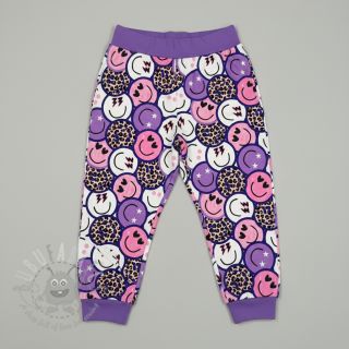 Prevešanka Happy faces purple digital print