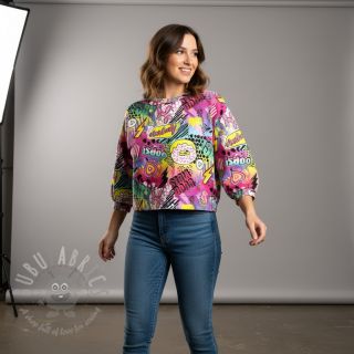 Prevešanka Manga fuchsia digital print