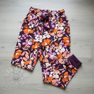 Prevešanka Bright flowers design purple ochre