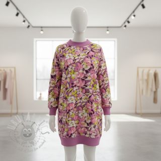 Prevešanka Bright flowers design pink lime