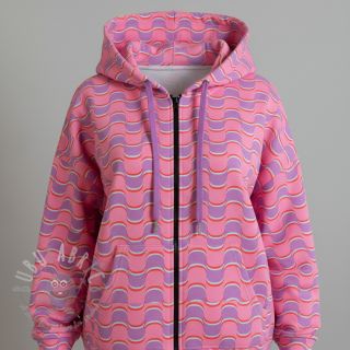 Prevešanka Abstract flowers wave purple digital print