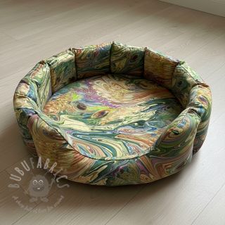 Umetno krzno Peacock green digital print