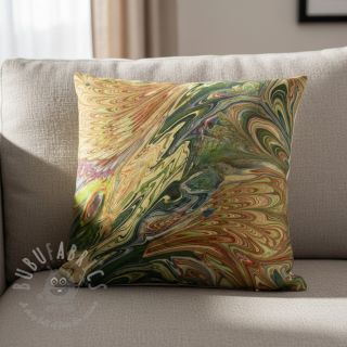 Umetno krzno Peacock green digital print